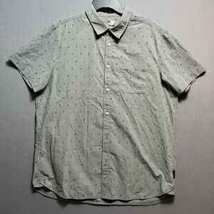 The North Face Shirt Mens XL Gray Geometric Button Up Short Sleeve Outdoor